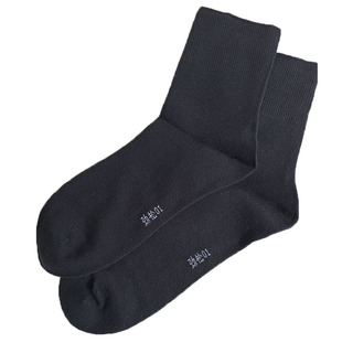 劲松无痕松口中筒袜男士秋冬中老年不勒脚宽松口袜子D001中厚款