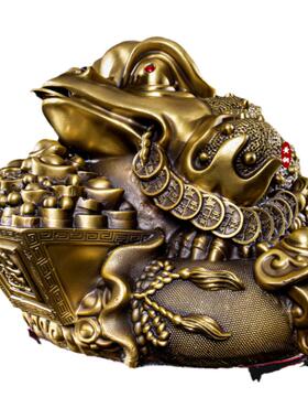 纯铜金蟾摆件三足金蟾招财金蝉