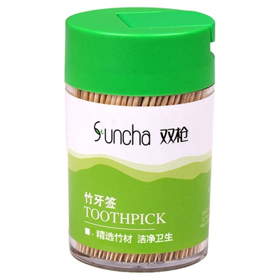 双枪天然环保竹牙签500支yq1252