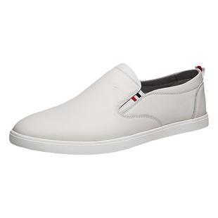 七匹狼休闲皮鞋男士一脚蹬懒人乐福鞋百搭板鞋英伦小白鞋真皮男鞋