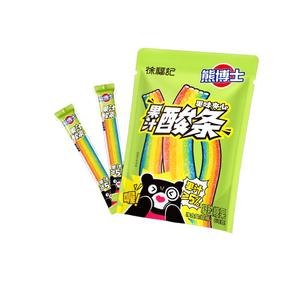 徐福记旗舰店熊博士果汁夹心酸条彩虹糖酸砂软糖混合水果独立包装