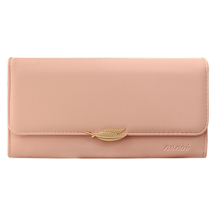 钱包女款2026新款叶子收纳包多卡位钱包卡包一体大容量现金手拿包