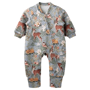 [林深时见鹿]aqpa爱帕婴儿衣服夹棉秋冬保暖宝宝连体衣哈衣秋外出