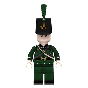 拿破仑战争积木拼装人仔英国线列步兵风笛绿夹克高地士兵