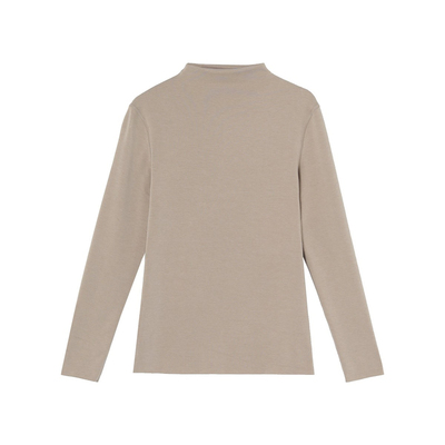 安莉芳小高领无痕纯色长袖女T恤显瘦内搭打底衫舒适秋衣打底上衣