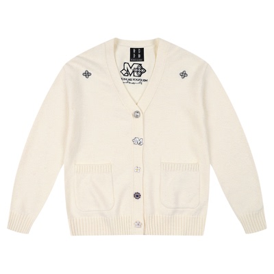 MEDM美式复古V领针织开衫外套