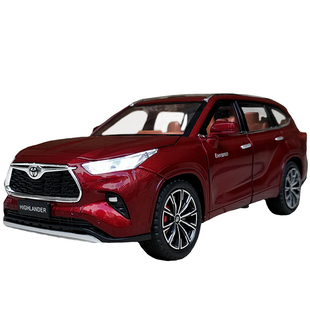仿真丰田汉兰达suv男孩儿童玩具红色越野车锌铝合金汽车模型摆件