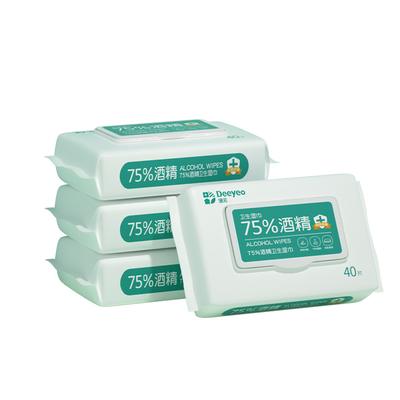 德佑75度酒精湿巾便携单片100片