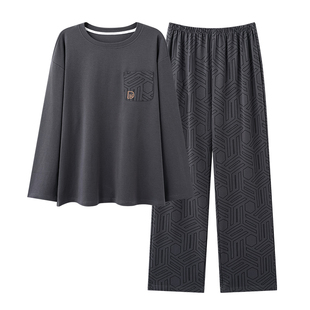 芬腾可安睡衣男士男款冬季纯棉四季通用长袖大码气质家居服春秋季