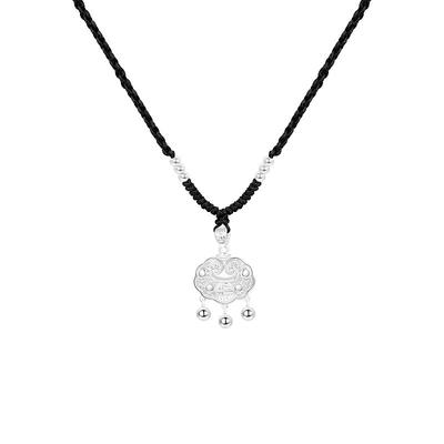 999纯银平安锁项链复古轻奢小众