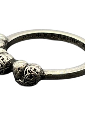 s925纯银克罗伈复古戒指男女十字花指环藤蔓十字架经典款尾戒叠戴