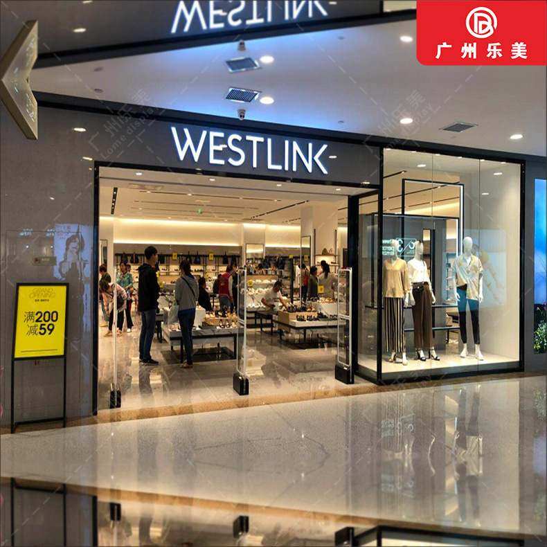 厂家专业定制皮鞋包包服装柜台金属不锈钢展柜木质烤漆展示柜