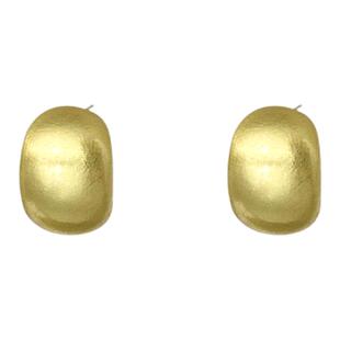 法式金色拉丝哑光金属耳环女轻奢高级感精致耳钉复古港风百搭耳饰