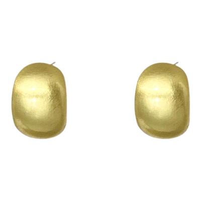 法式高级感金属金色拉丝哑光耳环