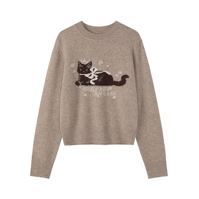 LAGOGO美拉德喵影含羊毛针织衫