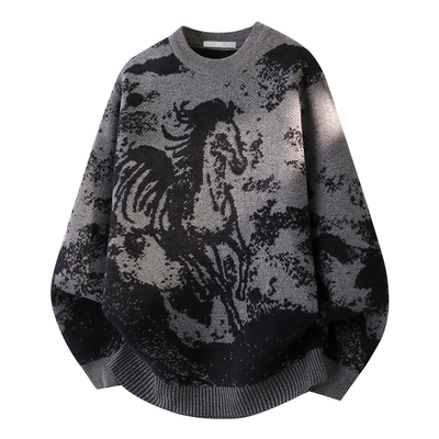 圣得西男装水墨红雪尼尔本命年毛