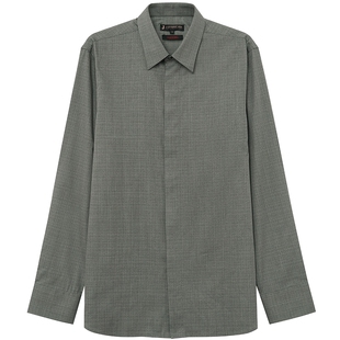 JDV男装商场同款春秋新品灰绿色易打理衬衫男士衬衣上衣DWIF3418