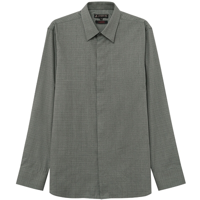 JDV商场同款灰绿色长袖正装衬衫