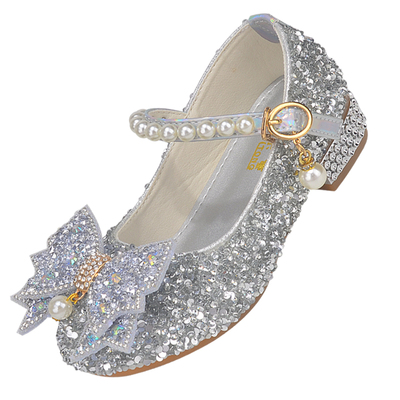 女童公主水晶鞋软底高跟鞋舒适