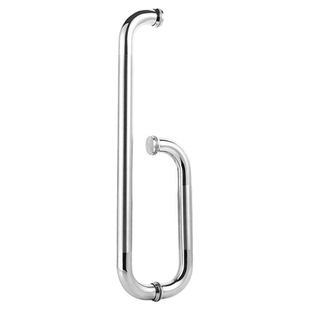 玻璃门拉手304不锈钢铜芯加厚淋浴房拉手浴室卫生间移动门把手L型