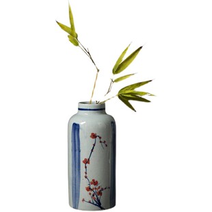 景德镇名家手绘粉彩陶瓷花瓶中国风新中式腊梅水培花器博古架装饰