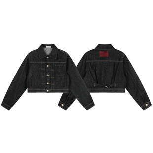期望Studio美式复古工装牛仔外套女春秋美式复古宽松慵懒短款夹克