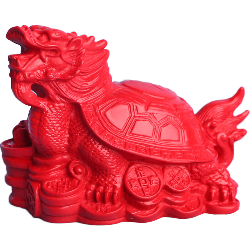 红朱砂八卦龙龟摆件龙头龟摆台金鳌摆饰家居办公桌面饰品工艺品