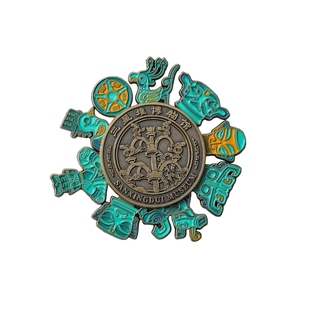 成都博物馆城市伴手礼磁吸旋转金属质感青铜神韵三星堆文创纪念品