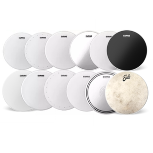 EVANS全系列军鼓皮架子鼓14寸鼓皮双层喷砂止泛音环圈白色鼓皮