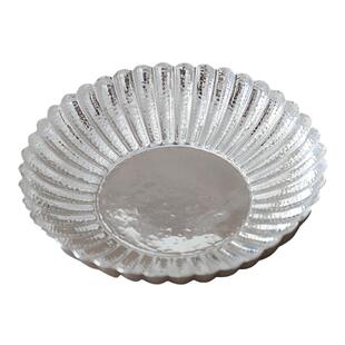 纯银时代 手打花瓣茶盘茶托银壶承足银999厚重小干泡台壶托纯银盘