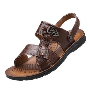 夏天凉鞋男小码35真皮36透气37沙滩鞋大码46加肥47防滑48拖鞋49号