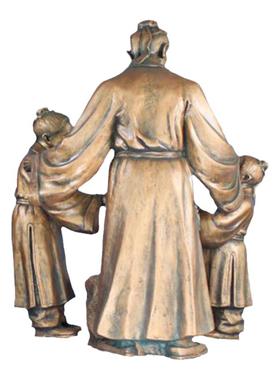 校园寓言成语故事玻璃钢仿铜户外