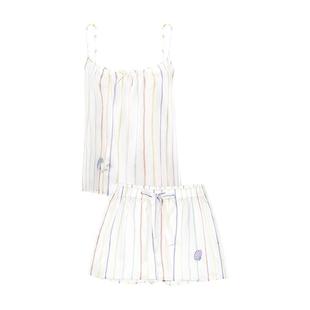 MANITO/曼尼陀Ocean Stripe 吊带家居服套装桑蚕丝短裤条纹睡衣