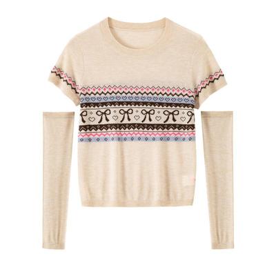 BANANACICI短袖袖套针织衫上衣