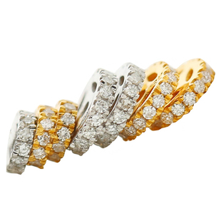 金佛爷18K金钻石隔片镶嵌南非真钻手工齿轮古法金DIY手链手串配件