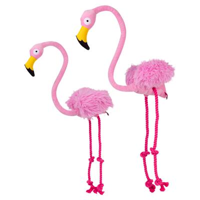 QMONSTER火烈鸟狗狗发声绳结玩具