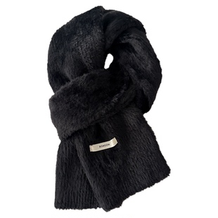 白色围巾女冬季2026新款加厚学生高级感配大衣防寒今年流行爆款潮