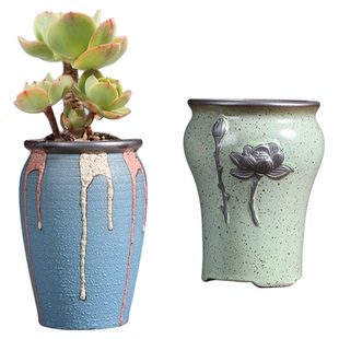 多肉花盆厂家直销清仓肉肉特价大小创意家用大口径控根陶土陶瓷盆