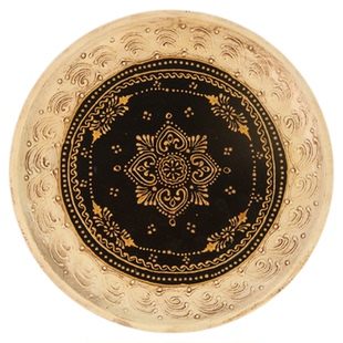 法式中古风复古水果盘摆件家用客厅茶水杯子收纳盘装饰手绘盘子圆