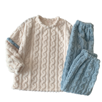 珊瑚绒秋冬季加厚保暖卡通家居服