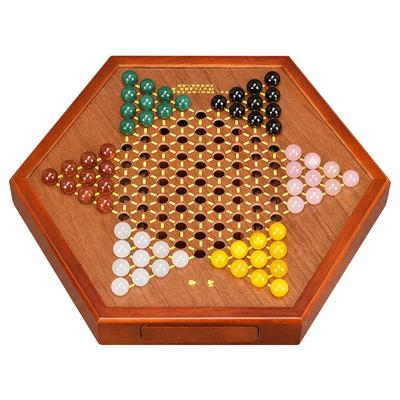 御圣跳跳棋玻璃球高档六角棋盘