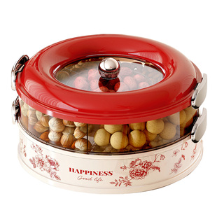 新年果盘客厅茶几家用轻奢高端高颜值水果瓜子干果零食坚果收纳盒