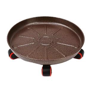 加厚金属铁移动花盆托盘万向轮底座圆形带轮花架底盘花盆托盘滚轮