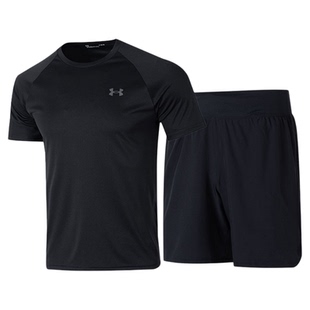 UA安德玛运动套装男长裤正品春季速干短袖T恤跑步健身短裤两件套