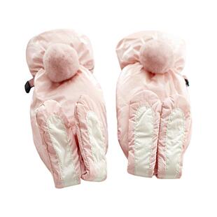 ins萌兔耳朵手套冬季女可爱软妹子加绒加厚保暖防寒防水连指骑车