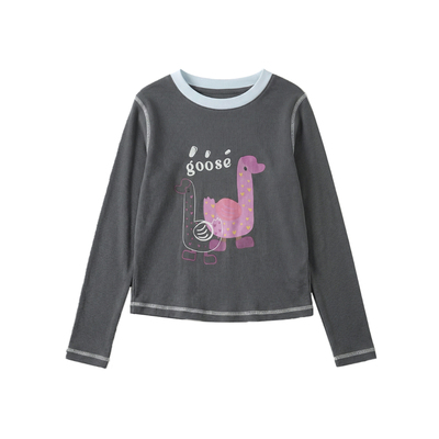 塔夫罗纹高弹不勒长袖T恤