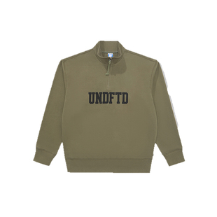 UNDEFEATED五条杠官方夏季复古运动LOGO半拉链卫衣