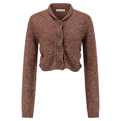 SWAYING/KINT青果领羊绒短开衫