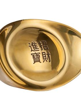 实心纯铜招财元宝客厅摆件工艺品