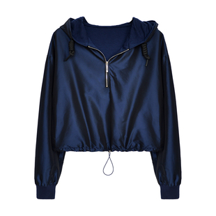 因由 高级感经典时髦感轻运动双面可穿连帽短款卫衣长裙套装女